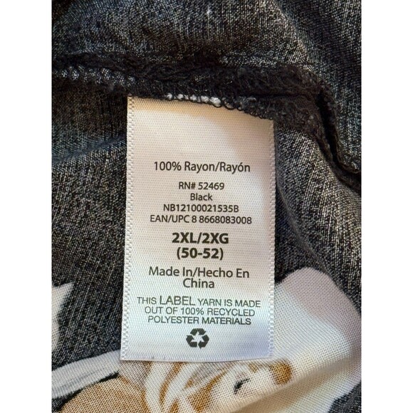 NO BOUNDARIES Men's Short Sleeve Button Down Floral Hawaiian Shirt Black 2XL - Picture 5 of 5